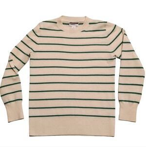 Nordstrom Signature Women's Cashmere Striped Crew Scandi Minimalist Sweater Sz S